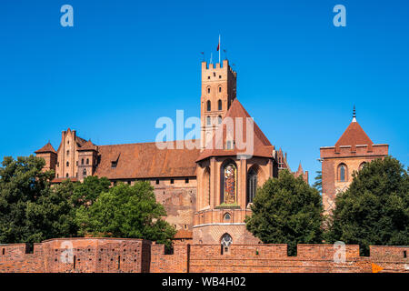 Die Marienburg, mittelalterliche Ordensburg des Deutschen Ordens in Malbork, Polen, Europa | Il Castello dell'Ordine Teutonico in Malbork, Polonia, Eur Foto Stock