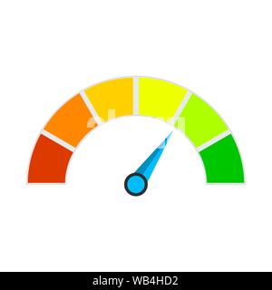 Indicatore luminoso di colore dello spettro per l'interfaccia cliente di credito. Vettore indicatore di credito cliente, livello nominale misurare, ui prestito illustrazione di livello Illustrazione Vettoriale