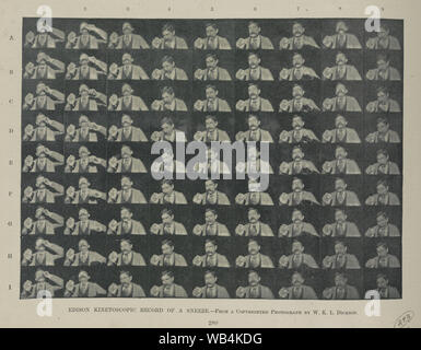 Edison Kinetoscopic record di un starnuto / da una fotografia protetti da copyright da W.K.L. Dickson. Abstract/medio: 1 stampa : photomechanical ; immagine 7x5 x 10 pollici. Foto Stock