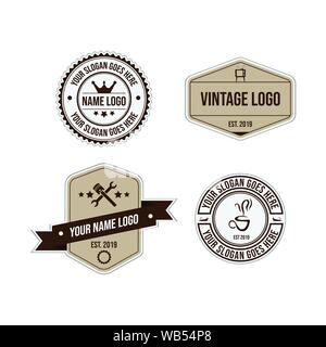 Collezione di vintage sticker badge adesivo etichette immagine vettoriale Illustrazione Vettoriale