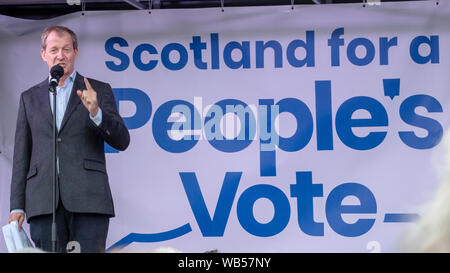 Edimburgo, Scozia, Regno Unito. Il 22 agosto 2019. Alastair Campbell parlando al voto popolare Rally durante il Festival di Edimburgo del 2019. Foto Stock