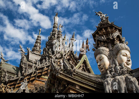 Santuario della Verità viste in Pattaya Thailandia Foto Stock