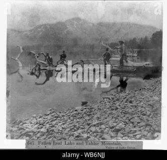 Caduto il lago di foglia e Tahlac Mt., la valle del lago di Tahoe Abstract/medio: 1 stampa fotografica : metà stereografia, albume. Foto Stock