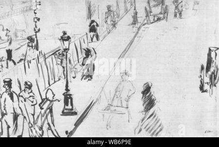 Edouard Manet La rue Mosnier Au Bec de gaz. Foto Stock