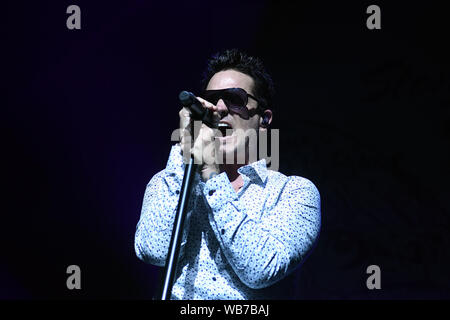 Rio de Janeiro, 15 febbraio 2019. Il cantante Jeff Gutt della band Stone Temple Pilots, durante la mostra al Km de Vantagens Hall nella città di Rio de Janei Foto Stock