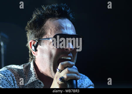 Rio de Janeiro, 15 febbraio 2019. Il cantante Jeff Gutt della band Stone Temple Pilots, durante la mostra al Km de Vantagens Hall nella città di Rio de Janei Foto Stock