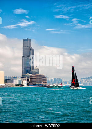 La penisola di Kowloon come si vede dal Victoria Harbour. Hong Kong, Cina. Foto Stock