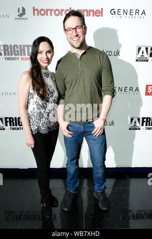 Cineworld Leicester Square, Londra, Regno Unito. Il 24 agosto 2019. Cast assiste la vera fantascienza. Catherine Gell, Braden Croft. Foto di Julie Edwards./Alamy Live News Foto Stock