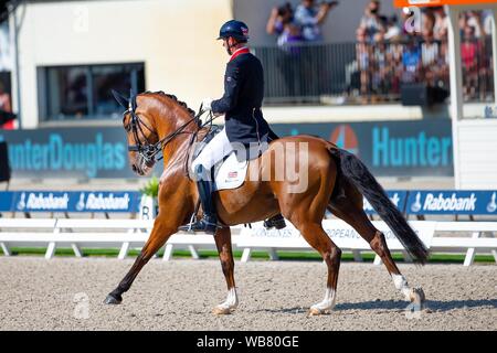 Rotterdam. Paesi Bassi. Il 24 agosto 2019. Gareth Hughes (GBR) equitazione Briolinca classico nel FEI Grand Prix offerte presso il FEI Longines Campionati Europei. Dressage. Credit Elli Birch/SIP Agenzia fotografica/Alamy live news. Foto Stock