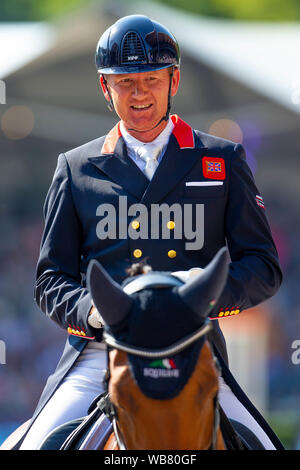 Rotterdam. Paesi Bassi. Il 24 agosto 2019. Gareth Hughes (GBR) equitazione Briolinca classico nel FEI Grand Prix offerte presso il FEI Longines Campionati Europei. Dressage. Credit Elli Birch/SIP Agenzia fotografica/Alamy live news. Foto Stock