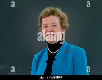 Edimburgo, Scozia, Regno Unito. 25 Ago, 2019. Mary Robinson. Mary Robinson prenota giustizia climatica descrive le persone che lavorano per superare la minaccia del cambiamento climatico. Credito: Iain Masterton/Alamy Live News Foto Stock