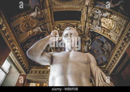 La piramide del Louvre e del museo di Parigi, Francia Foto Stock