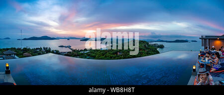 Phuket vedute del tramonto dalla villa in Thailandia Foto Stock