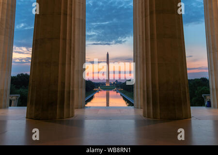 Il Lincoln Memorial a Washington DC, Stati Uniti d'America. Foto Stock