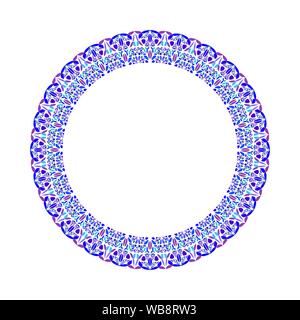Astratto floreale colorato cornice circolare - round elemento vettore Illustrazione Vettoriale