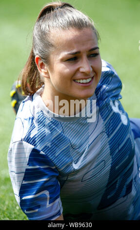 Boreham Wood, Regno Unito. 25 Ago, 2019. BOREHAMWOOD, Inghilterra - AGOSTO25: Megan Wynne del Tottenham Hotspur Ladies durante la partita amichevole tra le donne di Arsenal e Tottenham Hotspur a Prato Park Stadium il 25 agosto 2019 in Boreham Wood, Inghilterra azione di Credito Foto donne Credit: Azione Foto Sport/Alamy Live News Foto Stock