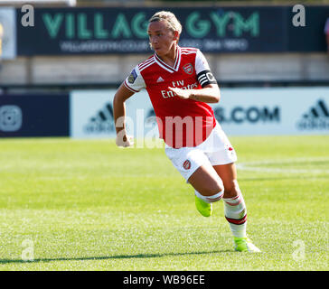 Boreham Wood, Regno Unito. 25 Ago, 2019. BOREHAMWOOD, Inghilterra - AGOSTO25: Giordania Nobbs di Arsenal durante la partita amichevole tra le donne di Arsenal e Tottenham Hotspur a Prato Park Stadium il 25 agosto 2019 in Boreham Wood, Inghilterra azione di Credito Foto donne Credit: Azione Foto Sport/Alamy Live News Foto Stock