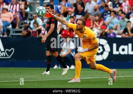 Madrid, Spagna. 25 Ago, 2019. OBLAK durante il match LEGANES CD VERSUS ATLETICO DE MADRID IN BUTARQUE STADIUM. Domenica, 25 agosto 2019. Credito: CORDON PREMERE/Alamy Live News Foto Stock