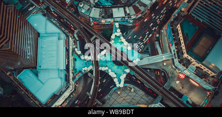 MBK Skywalk vista da sopra a Bangkok in Tailandia Foto Stock