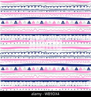 Disegnata a mano senza saldatura modello etnico Illustrazione Vettoriale