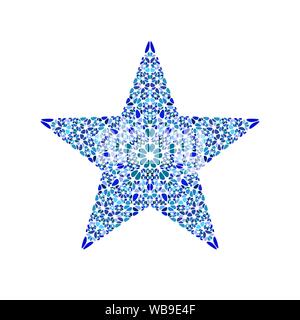 Colorato astratto ornamento floreale star - di forma pentagonale ornamentali elemento vettore da pietre Illustrazione Vettoriale