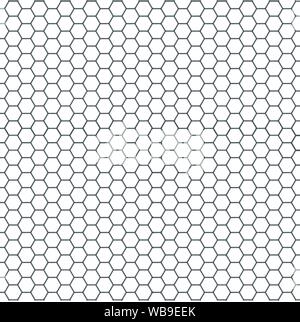 In bianco e nero a testa esagonale a nido d'ape modello senza giunture Illustrazione Vettoriale