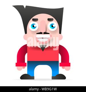 Vector hipster con un baffi e barba, indossa un maglione illustrazione vettoriale Illustrazione Vettoriale