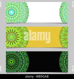 La ghiaia mandala banner set di sfondo - abstract vector graphic design con mandala colorati Illustrazione Vettoriale