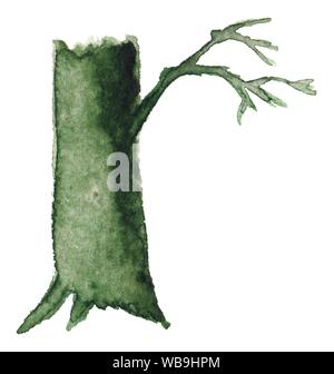Tronco di albero con radici Illustrazione Vettoriale