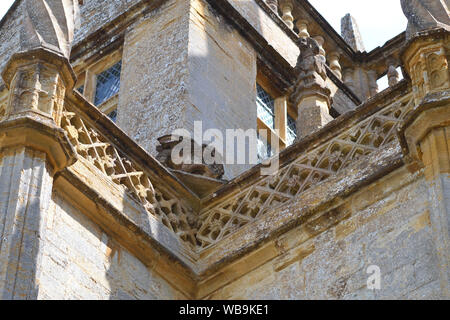 Montacute House, close up dettaglio di architettura, Somerset, Regno Unito Foto Stock