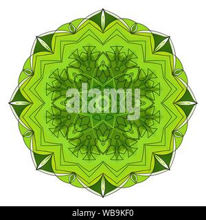 Verde ad otto punte mandala Illustrazione Vettoriale