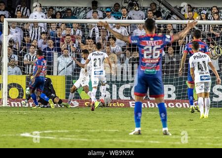 Il Santos, Brasile. 25 Ago, 2019. 0 al tempo di emisaturazione. Credito: Richard Callis/FotoArena/Alamy Live News Foto Stock