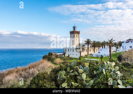 Faro di Capo Spartel a Tangeri, Marocco Foto Stock