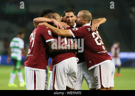 Torino, Italia, 25 Ago 2019, felicità TORO durante Torino Vs Sassuolo - del campionato italiano di calcio di Serie A del campionato Gli uomini - Credit: LPS/Claudio Benedetto/Alamy Live News Foto Stock