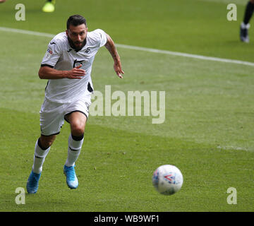 Swansea, Regno Unito. 25 Ago, 2019. Borja Baston di Swansea City in azione. EFL Skybet partita in campionato, Swansea City v Birmingham City presso il Liberty Stadium di Swansea, Galles del Sud domenica 25 agosto 2019. Questa immagine può essere utilizzata solo per scopi editoriali. Solo uso editoriale, è richiesta una licenza per uso commerciale. Nessun uso in scommesse, giochi o un singolo giocatore/club/league pubblicazioni. pic da Andrew Orchard/Andrew Orchard fotografia sportiva/Alamy Live news Credito: Andrew Orchard fotografia sportiva/Alamy Live News Foto Stock