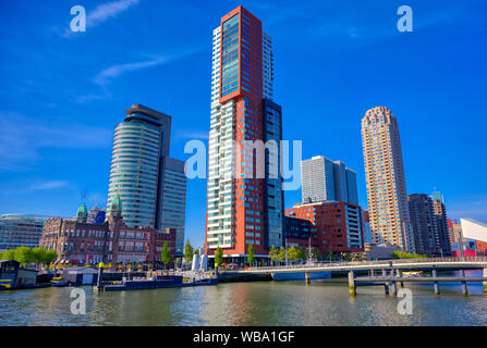 I canali e le vie navigabili nella città di Rotterdam, Paesi Bassi. Foto Stock