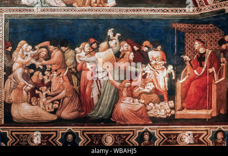 Italia Marche Tolentino San Nicola Basilica - Cappellone - Pietro e Giuliano da Rimini - intorno al 1320-25 - LA STRAGE DEGLI INNOCENTI Foto Stock