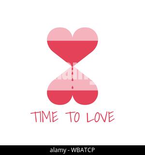 Due cuori a forma di clessidra. Design per il giorno di San Valentino. Illustrazione vettoriale EPS10 Illustrazione Vettoriale