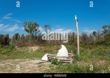 Knokke-Heist, Belgio, 29 luglio 2019, all'ingresso della zona di Zwin Riserva Naturale di 159 ettari di dune Foto Stock