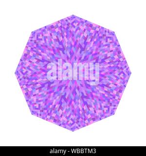 Abstract isolato con piastrelle a mosaico logo ottagono modello - colorati ornamentali geometrici ottagonale elemento vettore Illustrazione Vettoriale