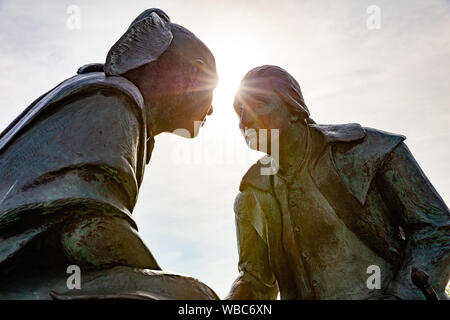 Pittsburgh Pennsylvania noi d'America, 7 maggio, 2019. Il punto di vista della scultura. George Washington e Seneca Chief Guyasuta Foto Stock