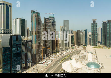 Grattacieli di West Bay cityscape, Doha, Qatar Foto Stock