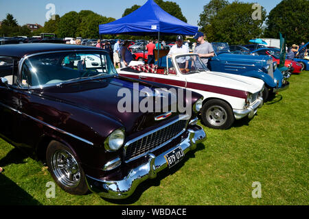 Agosto lunedì festivo 2019. Classic Car Show a Hazlemere Fete, Buckinghamshire, UK. 26/8/19 Foto Stock