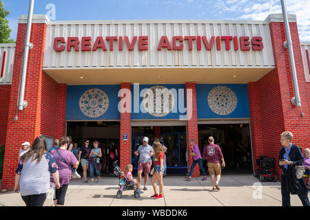 Falcon Heights, MN - Agosto 25, 2019: ingresso all'attività creativa la costruzione presso la Minnesota State Fair Foto Stock