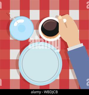 La colazione le icone di cucina design piatto Illustrazione Vettoriale
