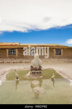 Salar de Uyuni, Bolivia case antiche del Salar de Uyuni Foto Stock