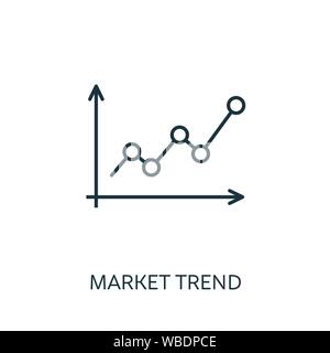 Tendenza del mercato icona di contorno. Linea sottile elemento concetto dalla gestione del rischio raccolta di icone. Mercato creativo icona di tendenza per le applicazioni mobili e di utilizzo del web Illustrazione Vettoriale