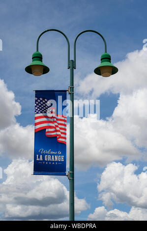 La Grange, Texas - Agosto 23, 2019: Benvenuti a La Grange Banner. La Grange City è situato nella contea di Fayette nel sud-est della Texas, Stati Uniti Foto Stock