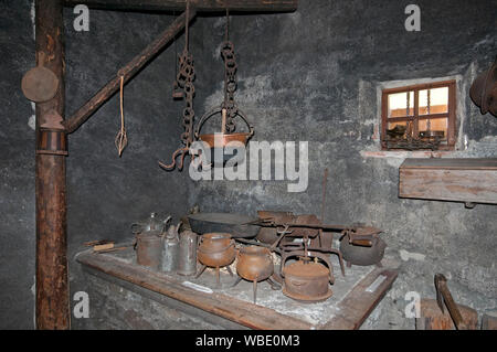 Museo etnografico di San Nicolò (St. Nikolaus), Val d'Ultimo (Val d Ultimo), Bolzano, Trentino Alto Adige Foto Stock