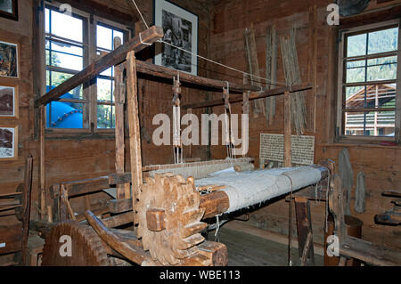 Museo etnografico di San Nicolò (St. Nikolaus), Val d'Ultimo (Val d Ultimo), Bolzano, Trentino Alto Adige Foto Stock